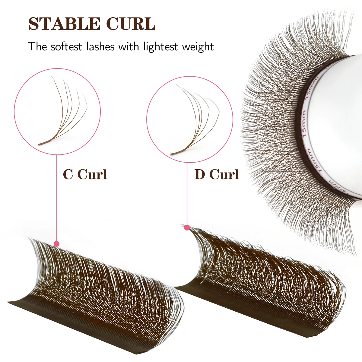 Eyelash Extension Fan - 래쉬온리 브라운 W 속눈썹 연장 빔