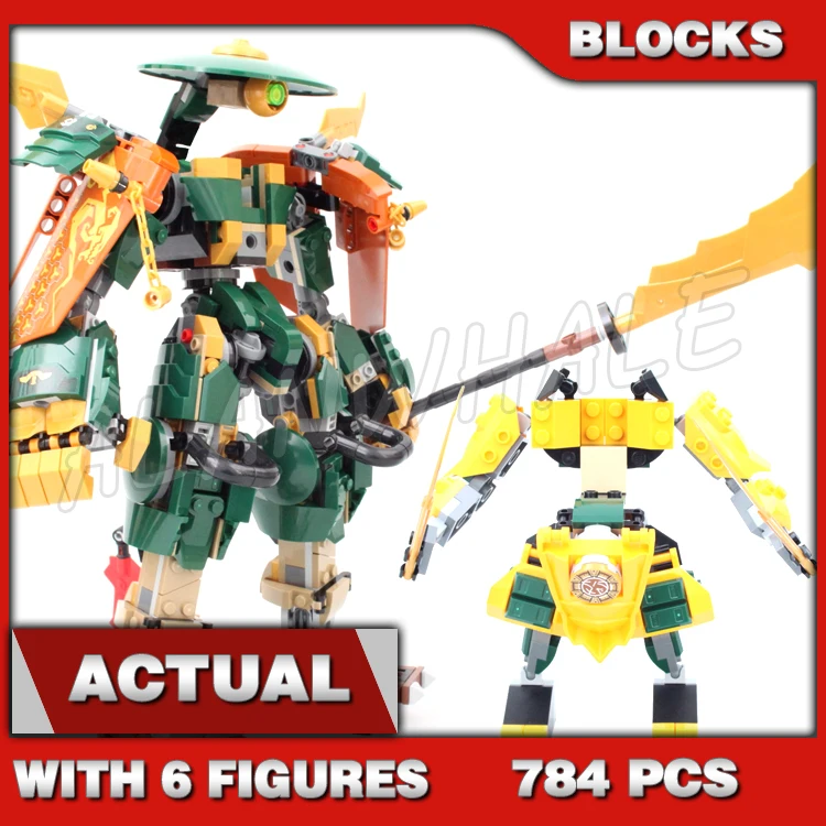 

784pcs Shinobi Lloyd and Arin's Team Mechs Double Samurai Robots 88084 Building Blocks toys Compatible With Model