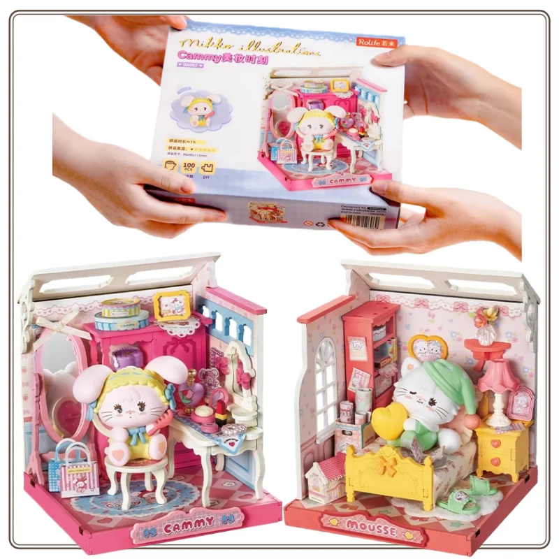 Originele Rolife DIY Hut Mikko Kawaii Home Handgemaakte Assemblagemodel Miniatuur Bouwstenen Desktop Decoratie Festival Gift