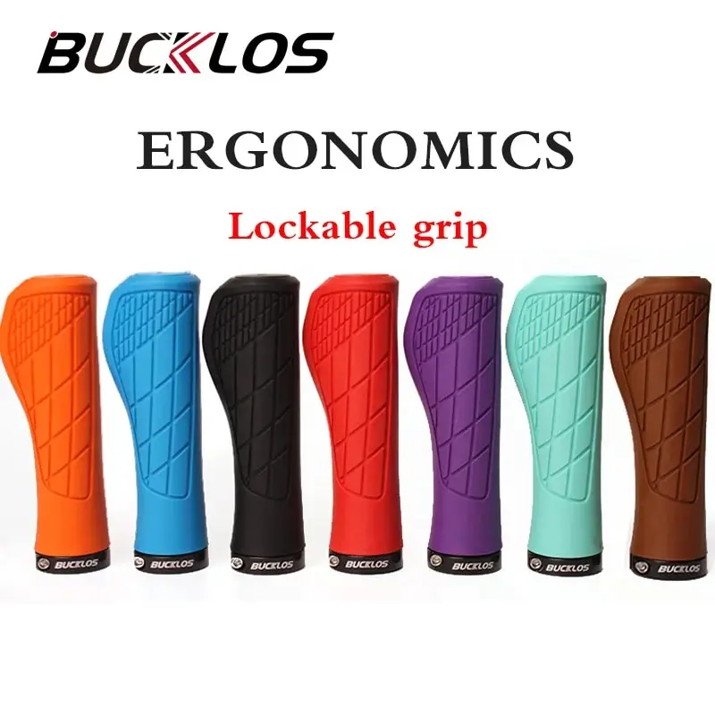 BUCKLOS Bicycle Handlebar Grip Ruber Bike Handle Bar Grips Shock Absorbing Lockable MTB Cuffs Cycling Accessories