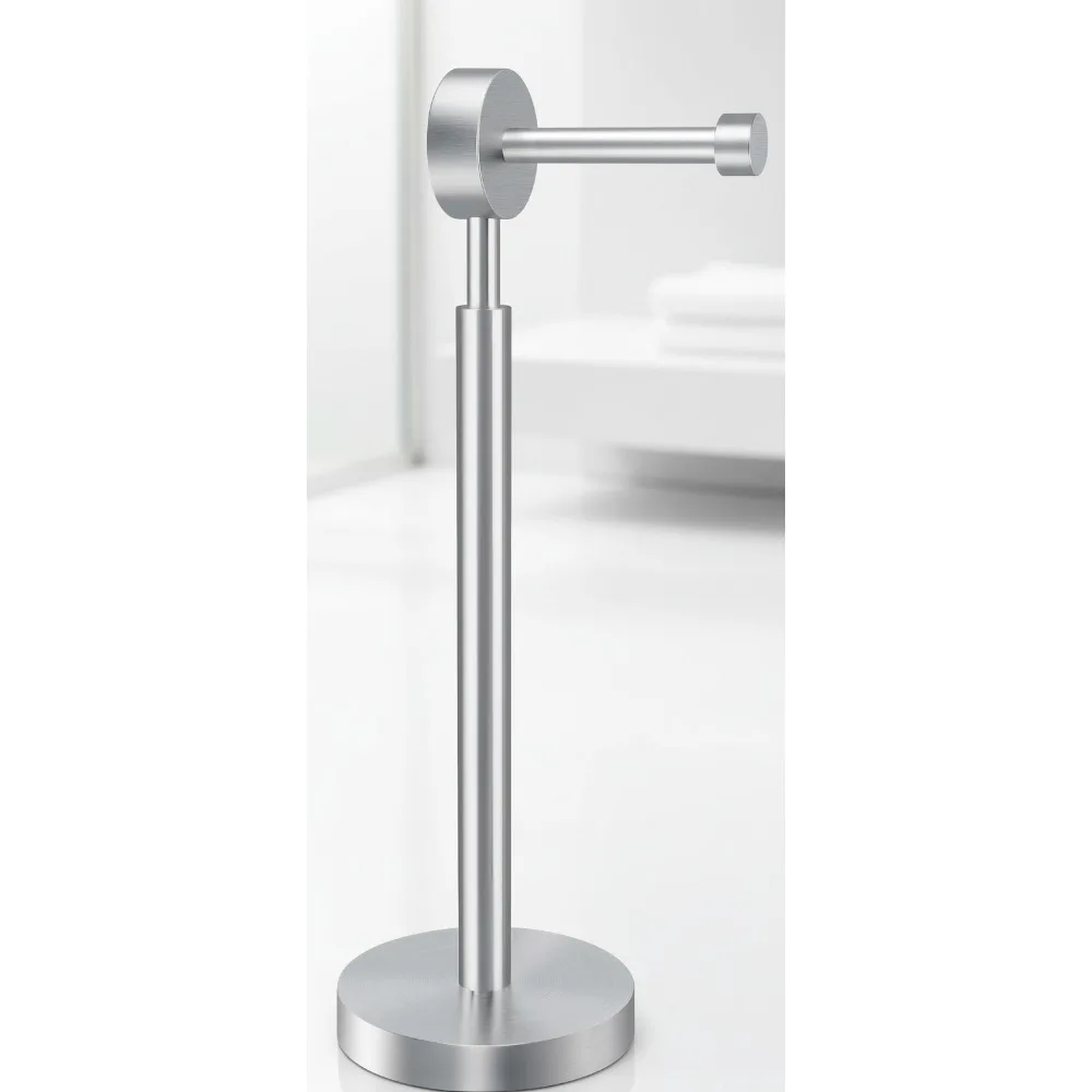 

Modern Freestanding Toilet Paper Holder Stand, Sturdy Tip-Resistant Base for Bathroom Living Room Bedroom (Brushed Nickel)