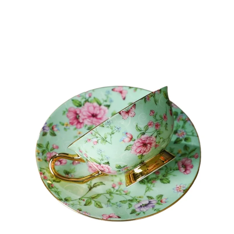 Juego de tazas de café y té de porcelana fina, exquisito juego de té para la tarde, cerámica de lujo ligero de alta gama.
