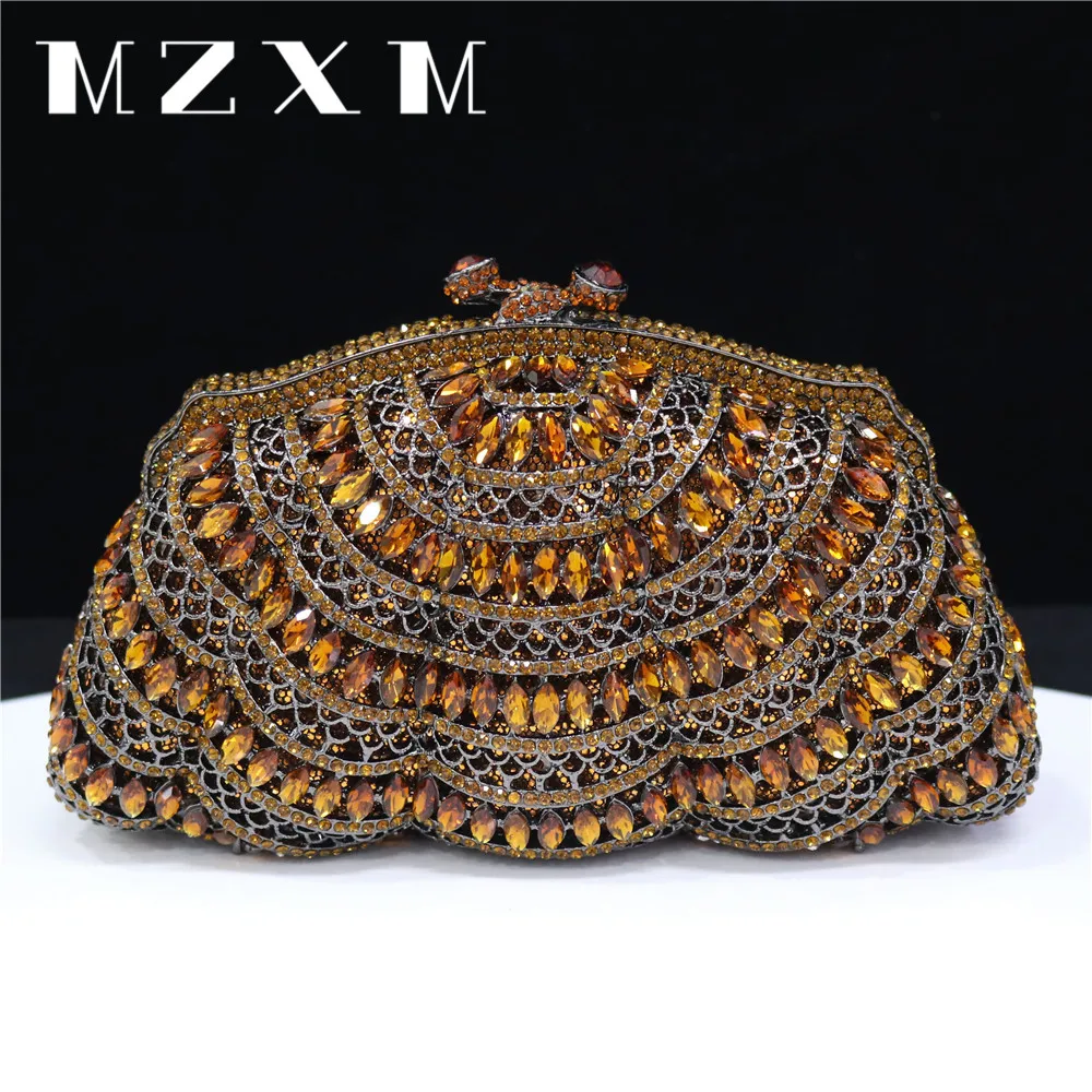 

Dazzling Crystal Women Evening Bags Metal Box Clutch Wedding Bridal Diamond Minaudiere Mini Handbags Ladies Party Purses