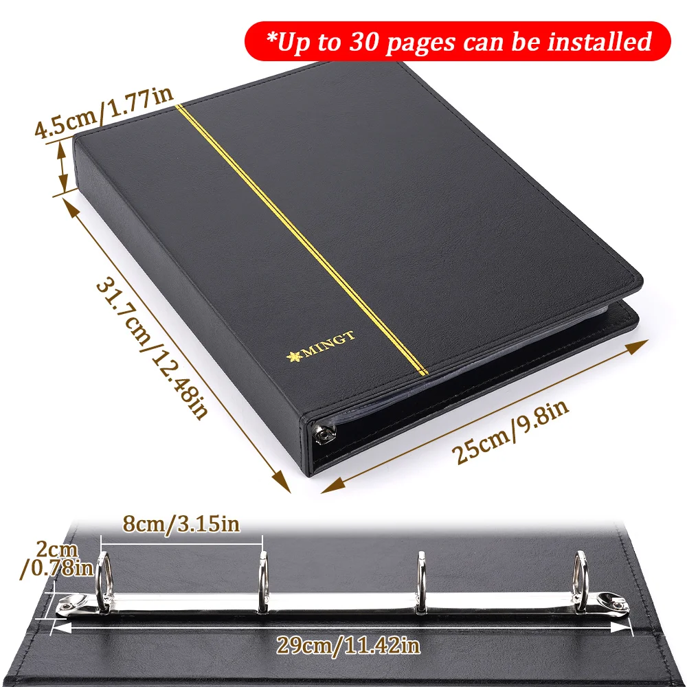 Coin Collection Album Loose-Leaf Cover Without Inner Pages Banknotes Stamps Coins Collection Cover For Storing Coins Stamps Item