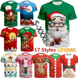 男性と女性のための3Dプリントされたクリスマス雪だるまTシャツ,カジュアルな半袖シャツ,パターン化された服,ファッション,新しい