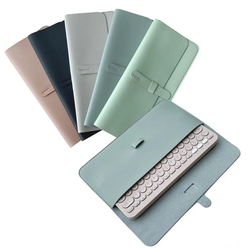 Travel Dustproof Wireless Keyboard Sleeve Anti-Shock PU Leather Storage Bag Ultra Slim Portable Keypad Pouch for Logitech K380