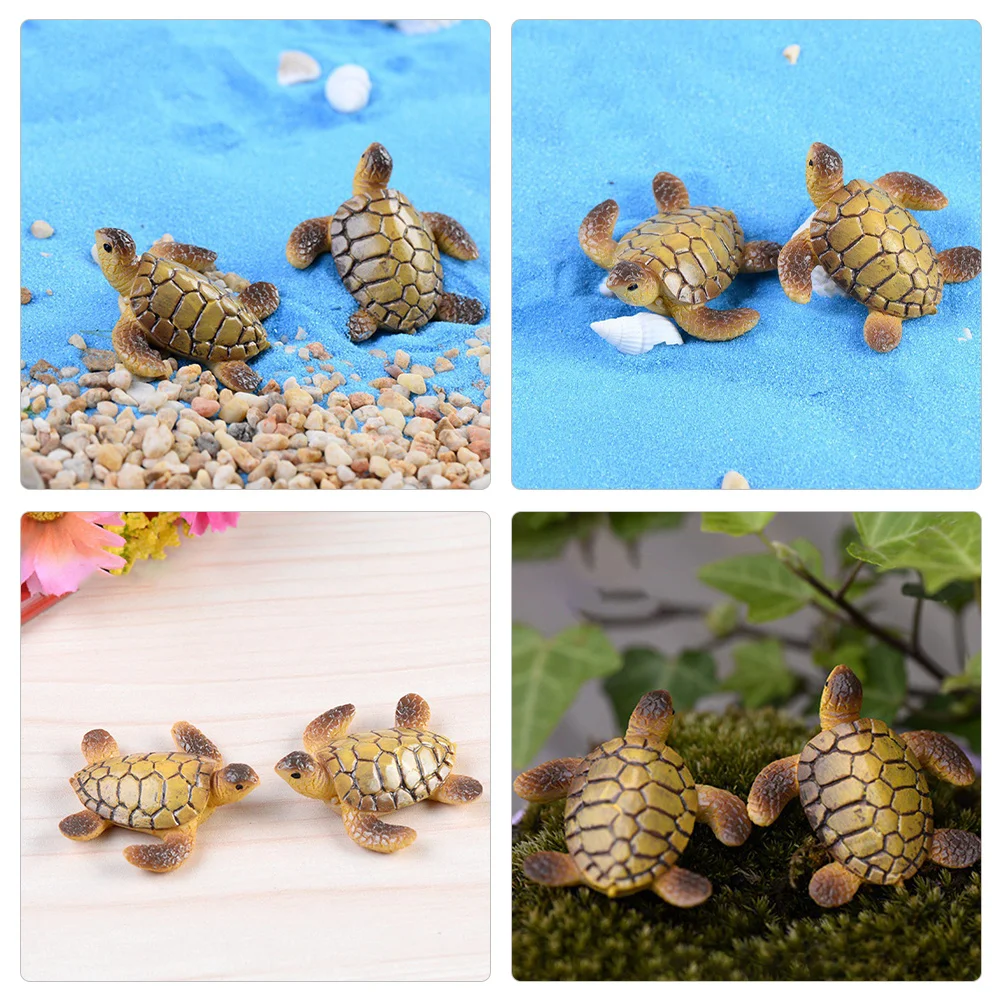 

6Pcs Mini Resin Turtle Figurines Micro Landscape Small Turtle Decoration for Home Garden Tabletop Micro Landscape Decors