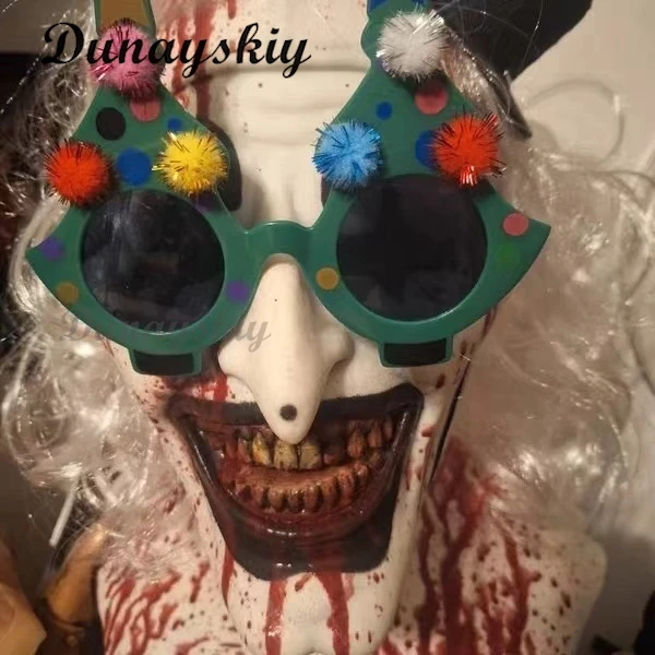 Máscara artística de payaso de Papá Noel, sombrero de película Terrifier 3, accesorios de disfraz de fantasía para hombre, accesorio de fantasía personalizado