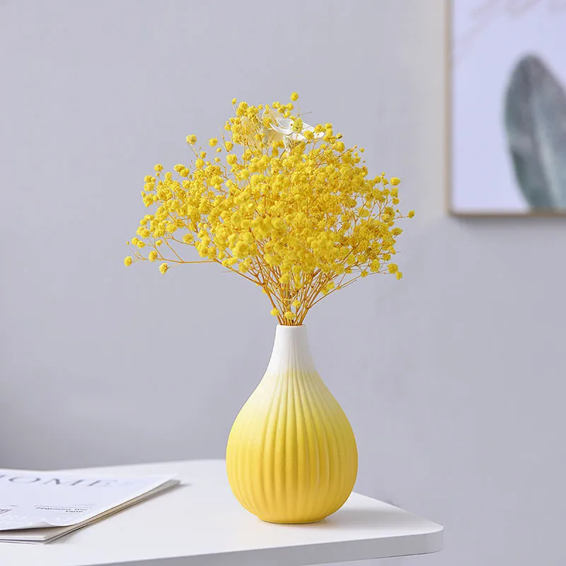 Vase Decoration Living Room High-grade High Color Value Dried Flower Bouquet Ceramic TV Cabinet Bedroom Room Decoration