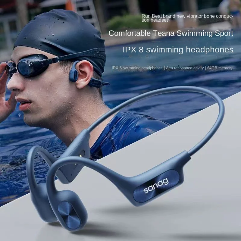 Sanag B51s Bone Conduction Wireless Bluetooth Headset Running Sports Headset Swimming Waterproof Ear Hanging Ear