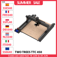 TWO TREES TTC 450 CNC Router Machine, 80W Spindle Motor, 3-Axis Control, 0.1mm Dimensional Accuracy, 460*460*80mm