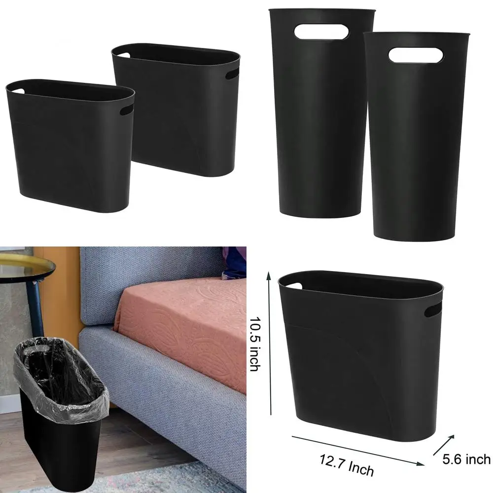 

Маленький мусорный бак, пластиковая корзина для мусора для ванной комнаты, тонкий контейнер для мусора на 3,2 галлона с ручкой для дома, кухни, ванной комнаты, спальни