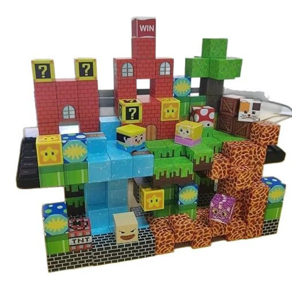150 pz Blocchi Magnetici Set Kid Costruzione di Giocattoli Costruire Miniera Magnete Modello Mondo per I Bambini Giocattoli STEM Montessori Cubi Sensoriali Regali