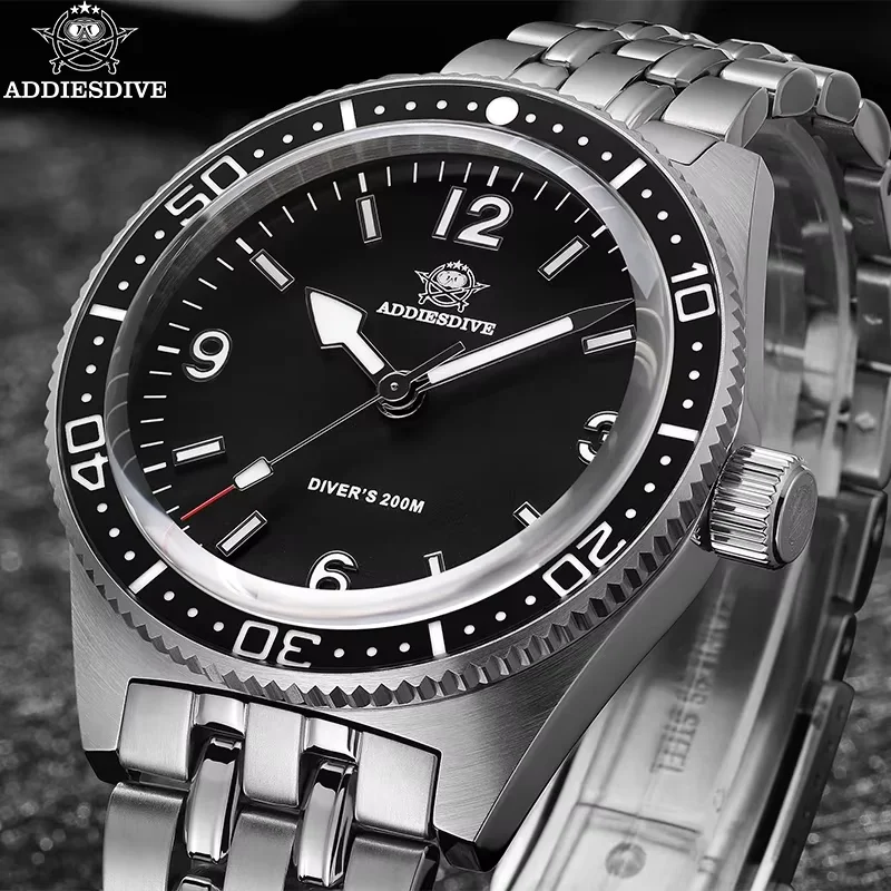 ADDIESDIVE Dress VH31A Orologio al quarzo da uomo Reloj Hombre Vetro zaffiro Acciaio inossidabile Luminoso Orologi subacquei da uomo impermeabili