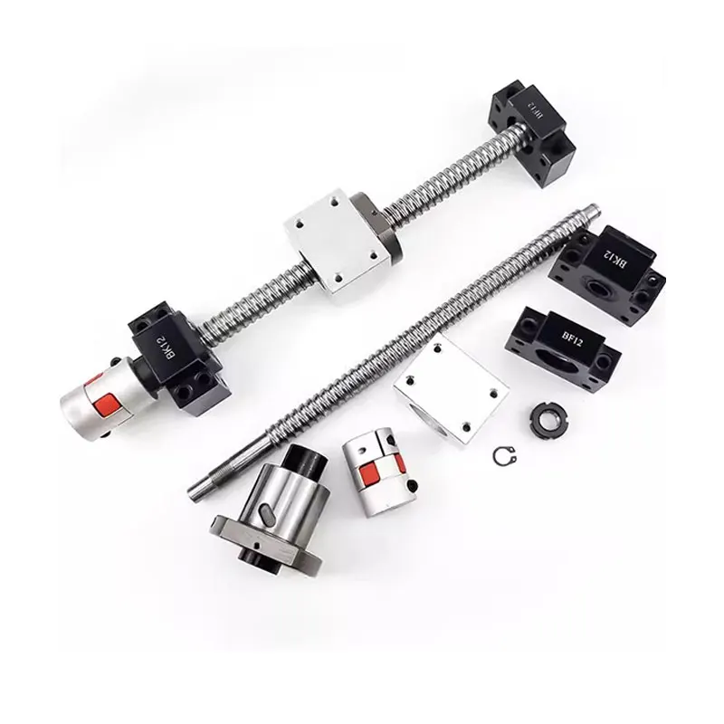 2pc SBR12 Linear Rail+Linear Machined Ball Screw SFU1204 +Nut+Body Block DSG12H+end Support Bearing BKBF10/EKEF10/FKFF10+Coupler