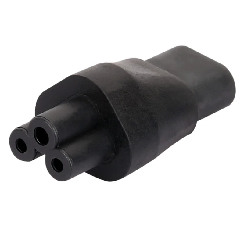 Conector de alimentación negro IEC320 C8 a C5 figura 8 a flor de ciruelo 3 orificios hembra a 2 pines macho adaptador de corriente enchufe convertidor