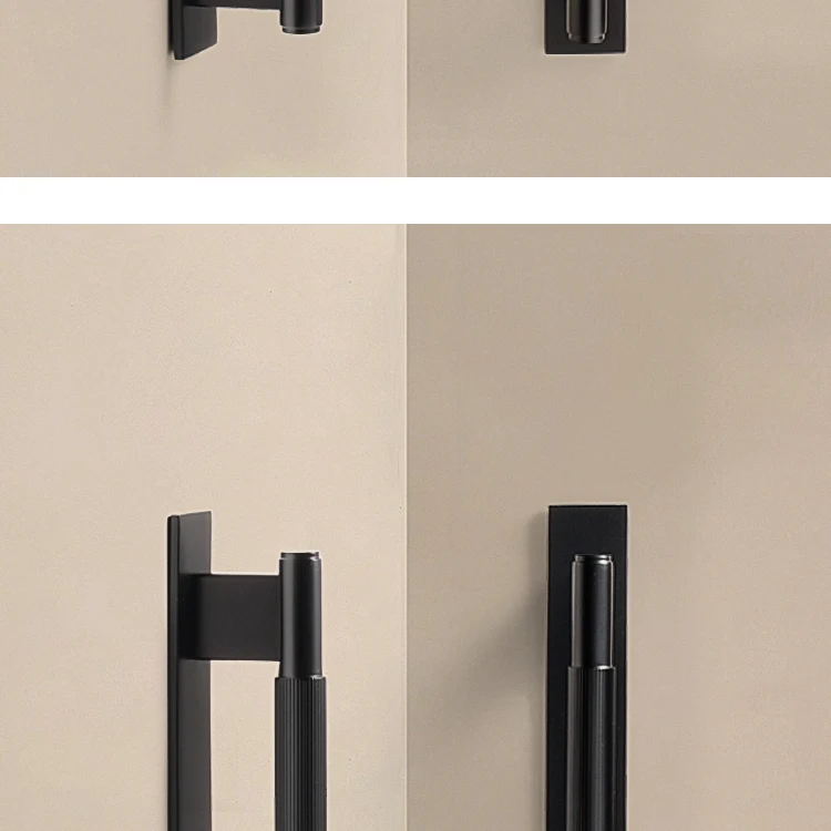 Dooroom Massiver Messinggriff in Schwarz mit Geradlinigem Muster, Moderner Stil, Schrank- und Kühlschranktürgriff, Schubladenknöpfe, Hardware-Griffe – Detail 8