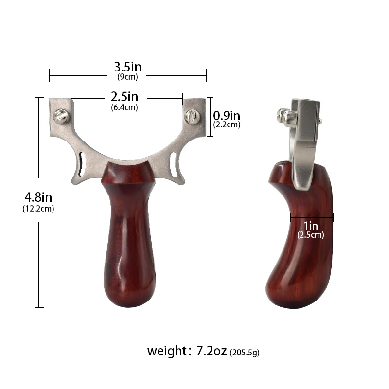 Sandalwood Y-Shaped Slingshot Top Clamp Multiple Bundle Options with Band Clay Balls Pouch Outdoor Practice