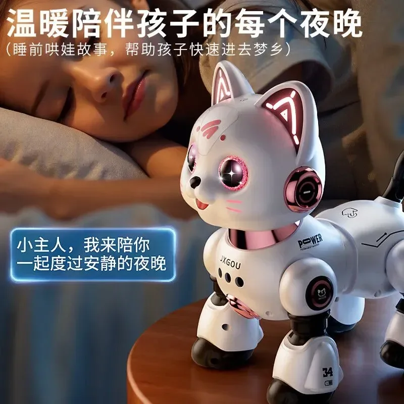 Smart AI Robot Cat Toy Remote Control Walking Light Music Interactive Pet for Kids Boys Girls Birthday Gift Novelty