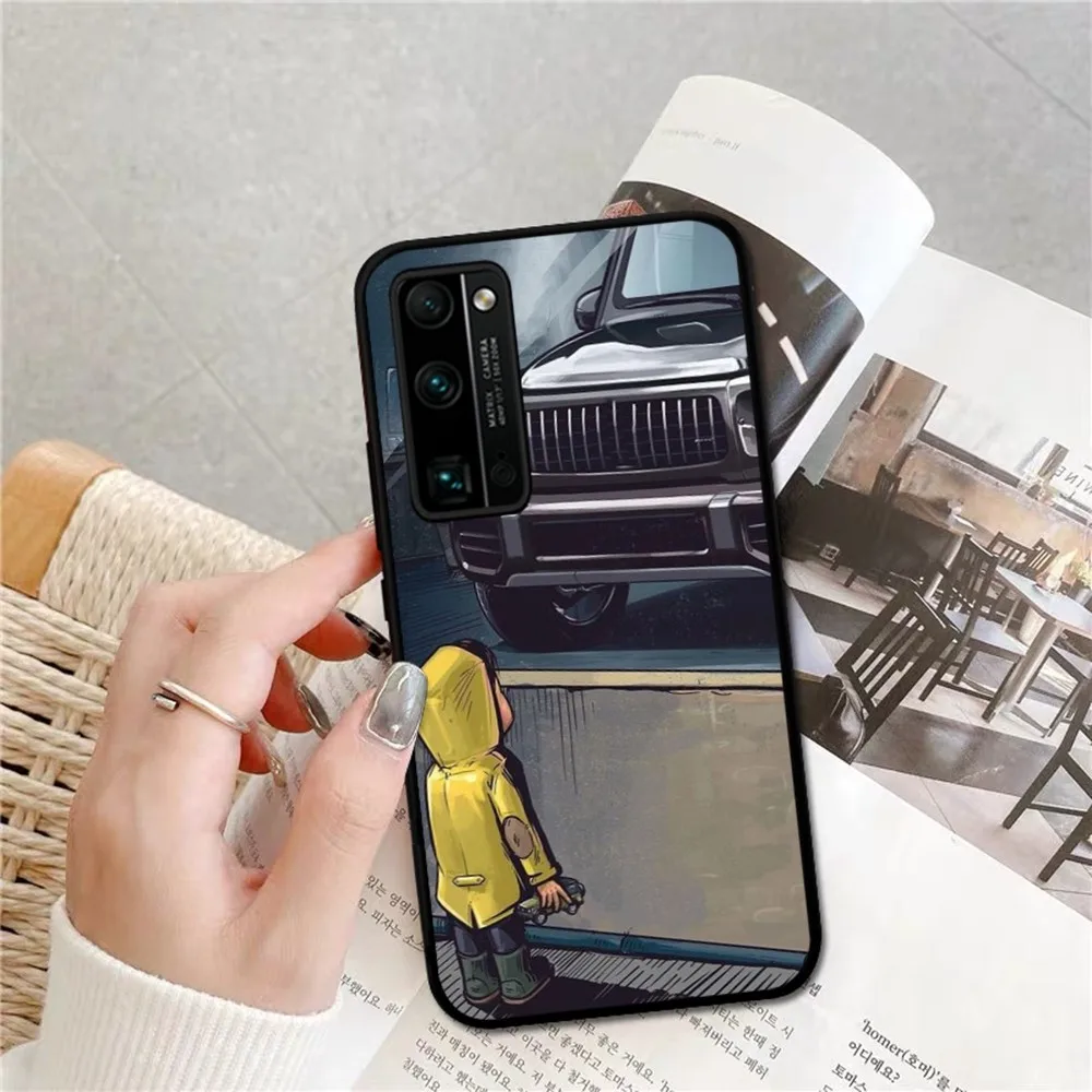 Boy Looking At Car Phone Case For Huawei Honor 10 lite 9 20 7A pro 9X pro 30 pro 50 pro 60 pro 70 pro plus