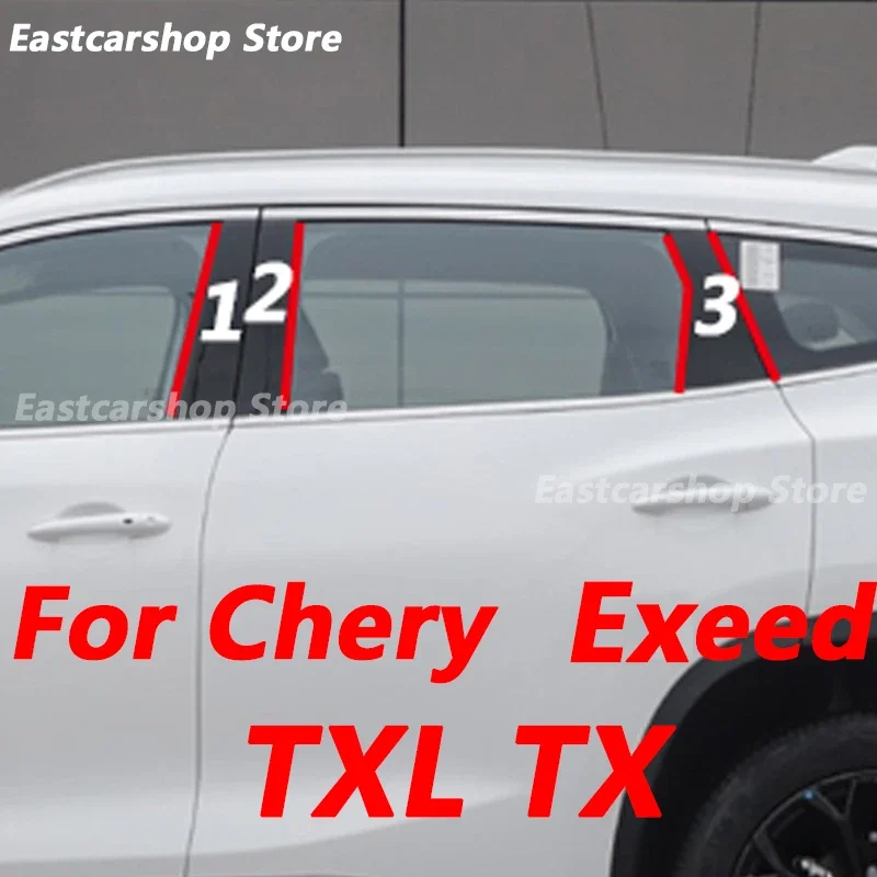 

For Chery Exeed TXL TX 2018 2019 2020 2021 Car Door Window Middle Column Trim Protective Strip PC Pillar Stickers Accessories