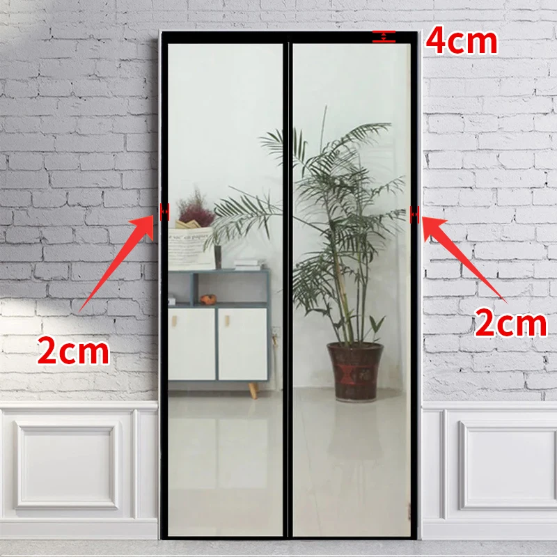 Magnetic Door Screen Custom Size Mosquito Net Curtain Fly Insect Automatic Closing Invisible Mesh for Kitchen Indoor Living Room