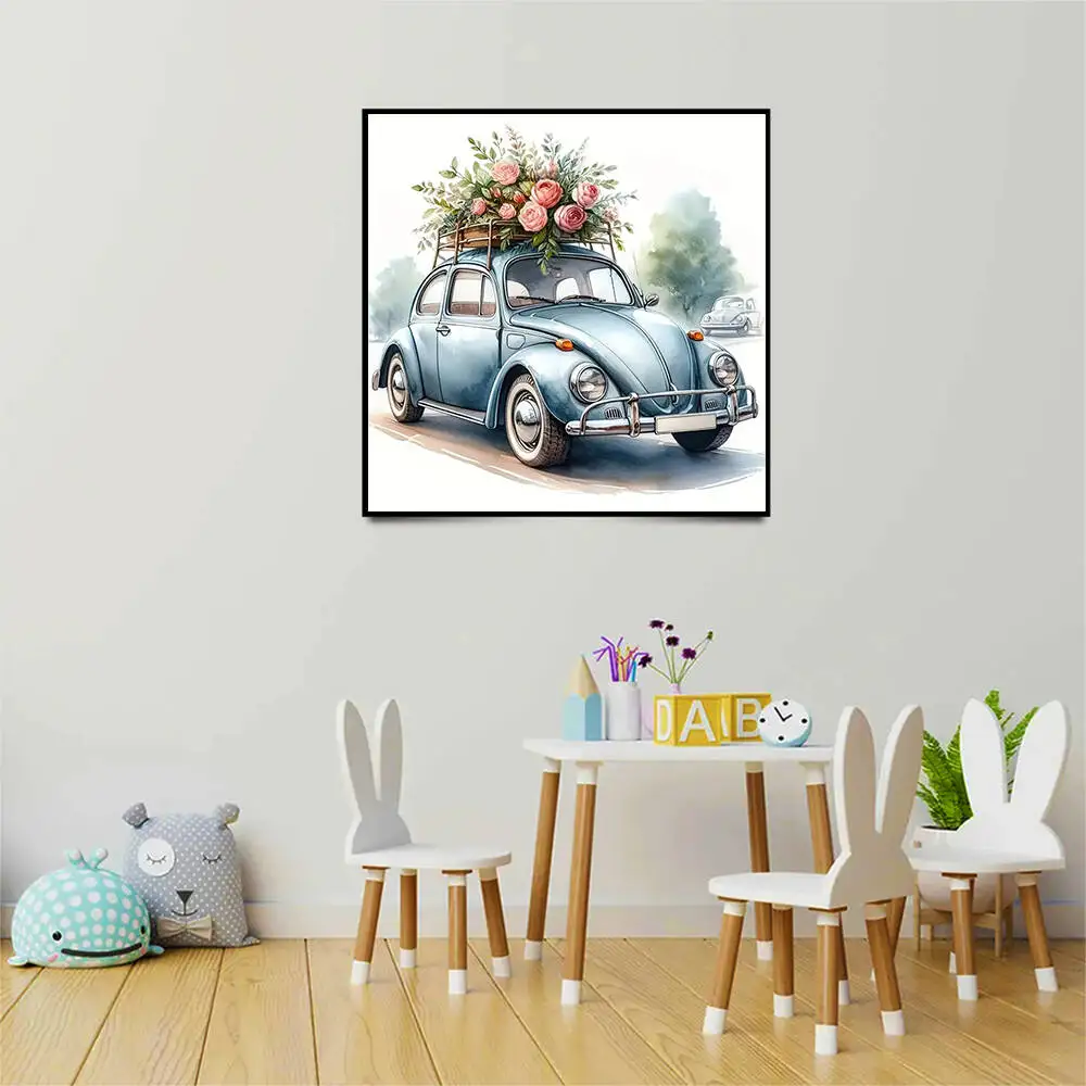 Huacan Car Diamond Paintings Pictures Landscape Diamond Mosaic 5d Cross Stitch Complete Kit Wall Decor Living Room