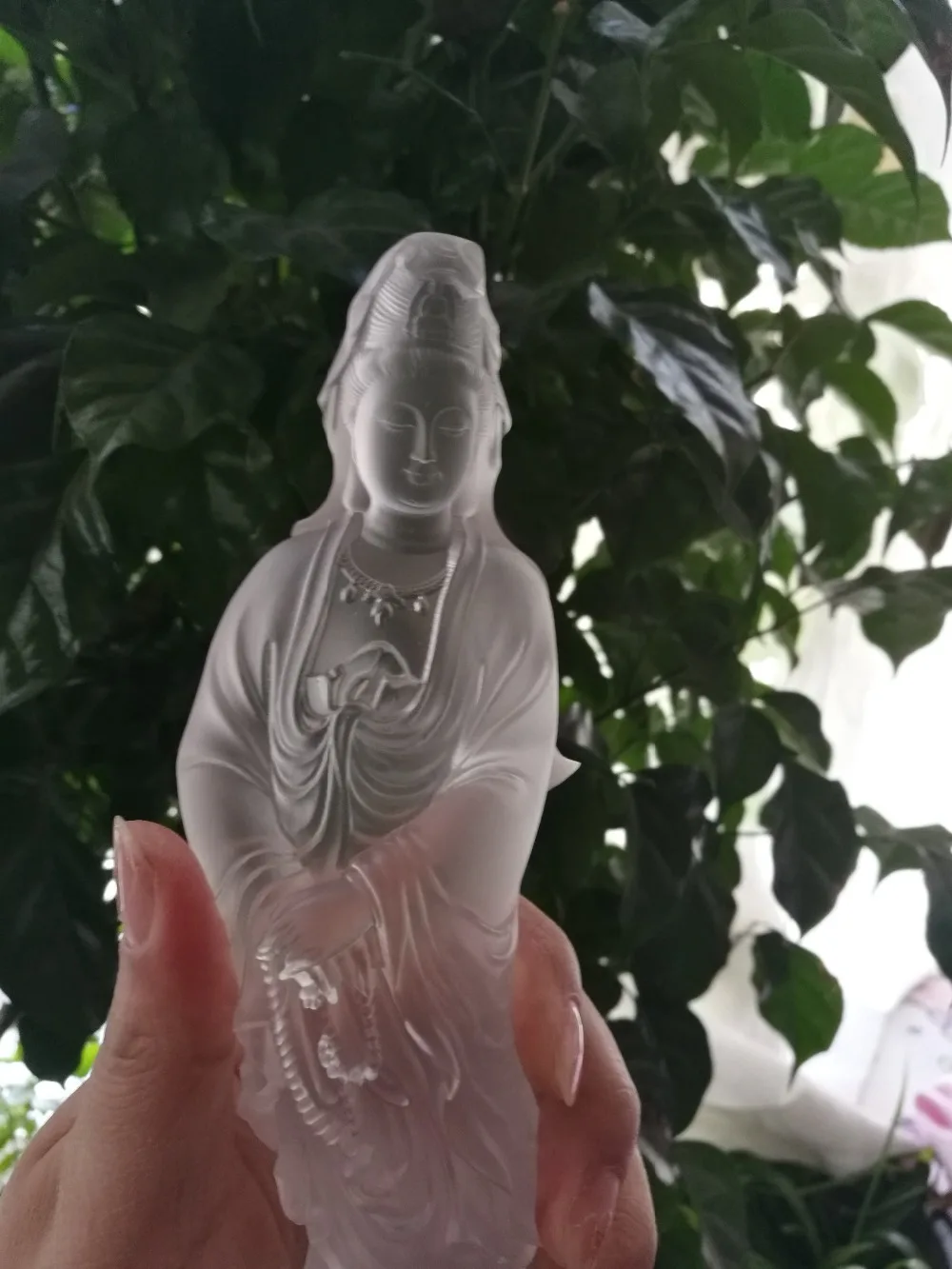 20CM TALL Home family shop efficacious Protection bless Safety Health Talisman High grade Natural CRYSTAL Guanyin Buddha statue view 2