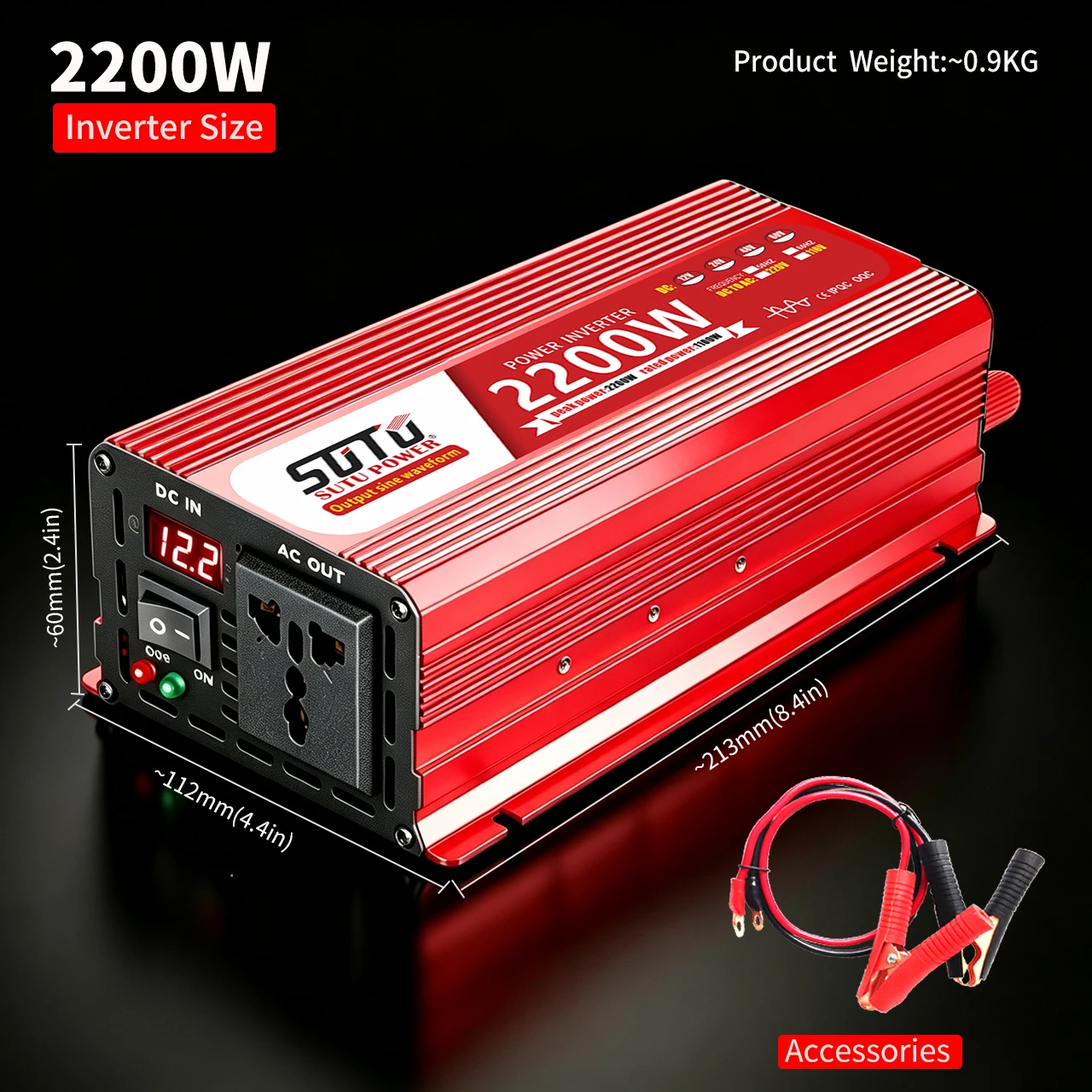 Inverter 12v 220v Pure Sine Wave 2200W DC 12v 24V To AC 220V 110v Portable Power Supply Converter Car Solar Inverter Universal