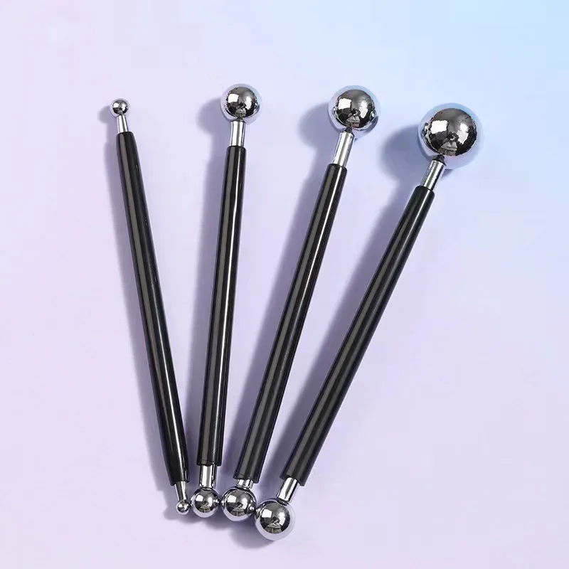 4 Stuks Sculptuur Modellering Gereedschap Klei Gereedschap Puntjes Beeldhouwen Modellering Keramiek Set Double-Ended Metalen Bal Taart Decoratie tool