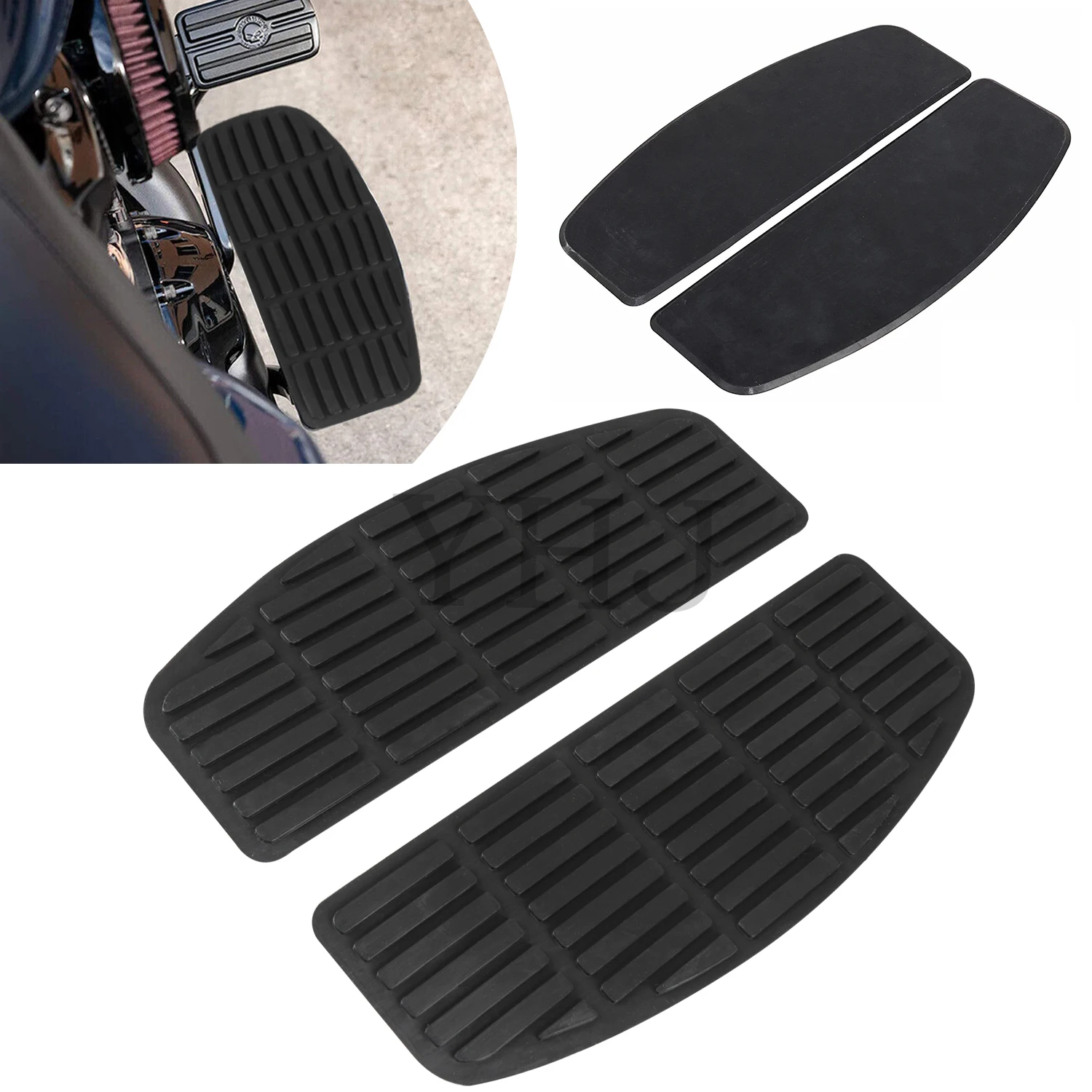 

Front Driver Floorboard Insert For Harley Motorcycle Davidson Heritage Softail Touring Electra Glide Dyna Road King Black Rubber