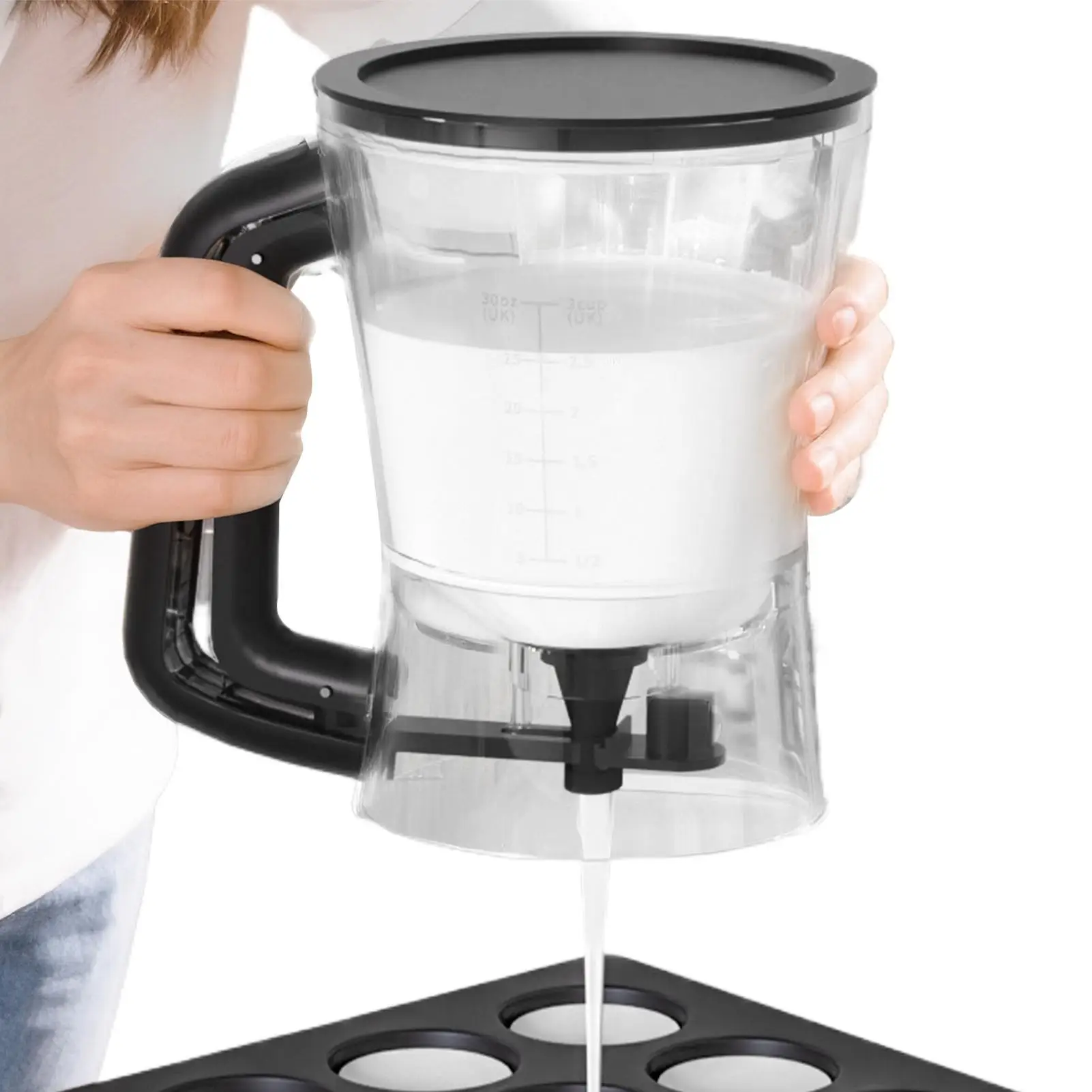 

Pancake Batter Dispenser 1L Funnel Shape Handheld Shaker Cupcake Batter Dispenser For Kitchen Cooking Baking Cupcake Sauce