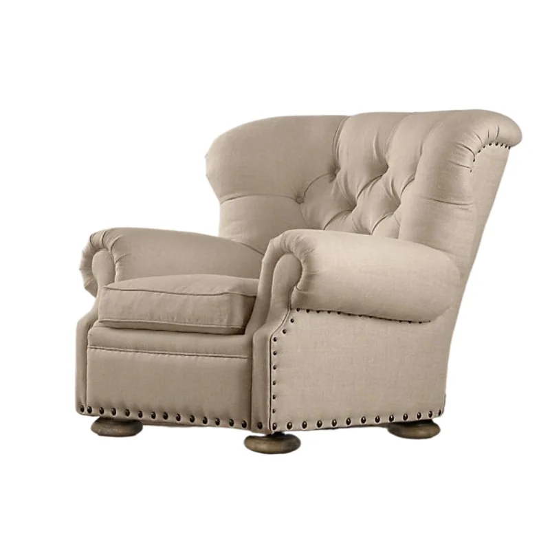 

American leather sofa large apartment living room high back retro style single double triple sofa combination high-end furniture
