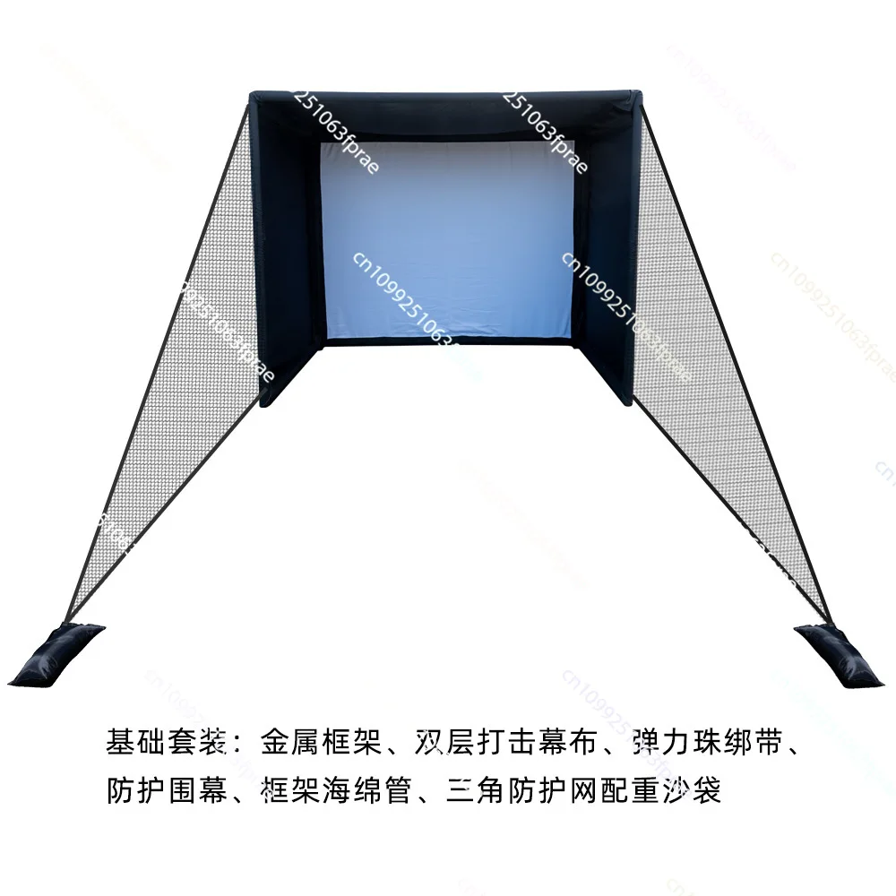 

Indoor projection percussion cage golf emulator percussion shed