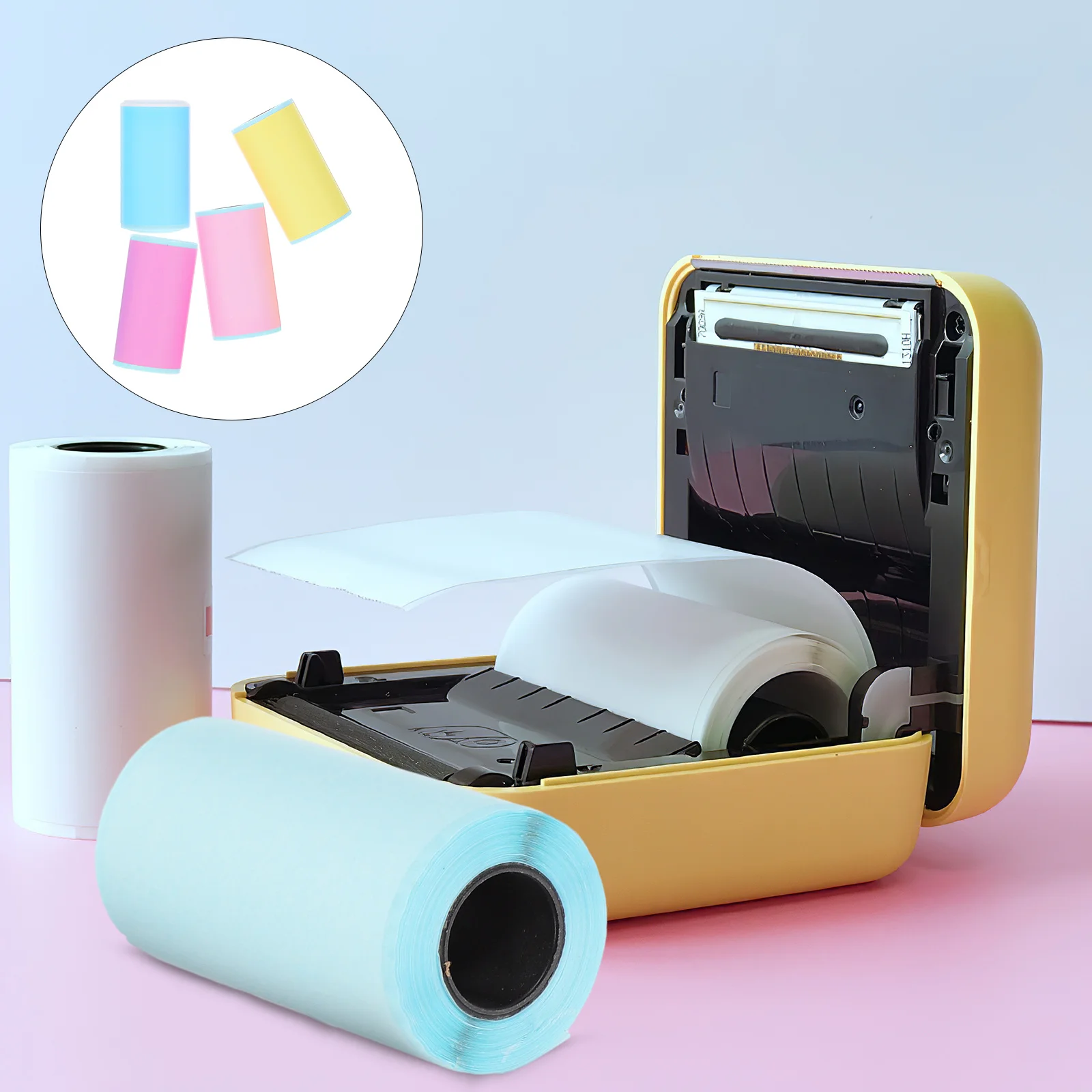 

4 Rolls Thermal Printer Labels Self Adhesive Mini Thermal Sticker Paper for Express Bottle Price Tags Self Adhesive Labels