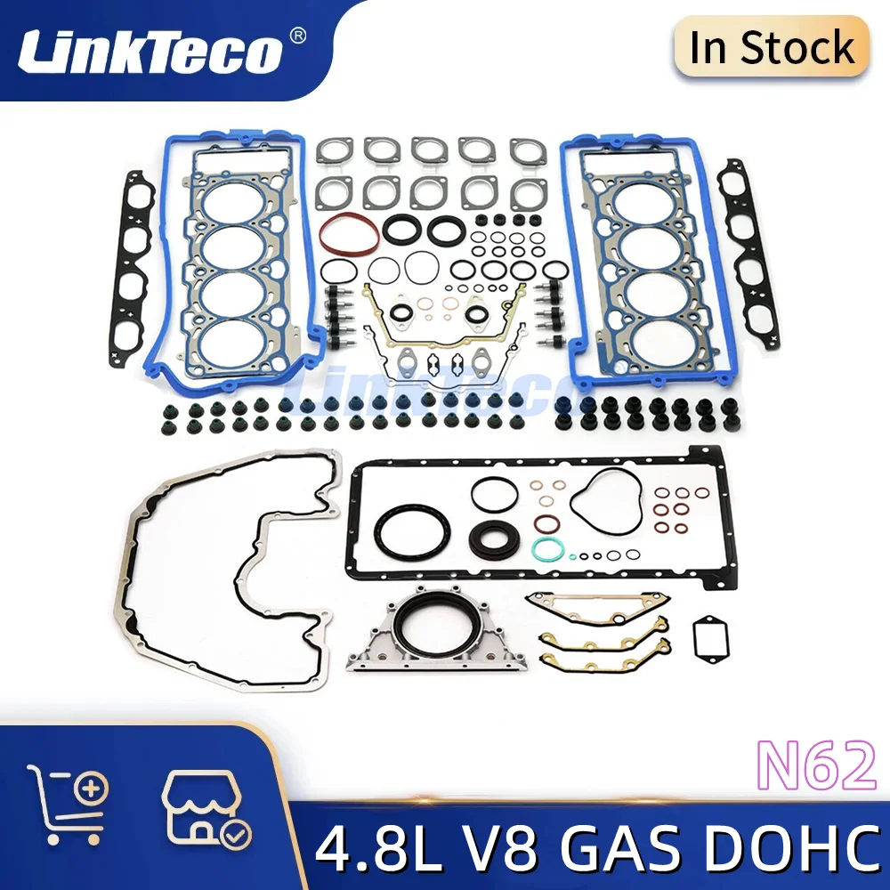 

Car Engine Overhaul Kit Full Gasket Set for BMW 550i 750i 750Li X5 E53 E60 E61 E63 E64 E65 E66 E67 E70 4.8 L V8 GAS DOHC N62