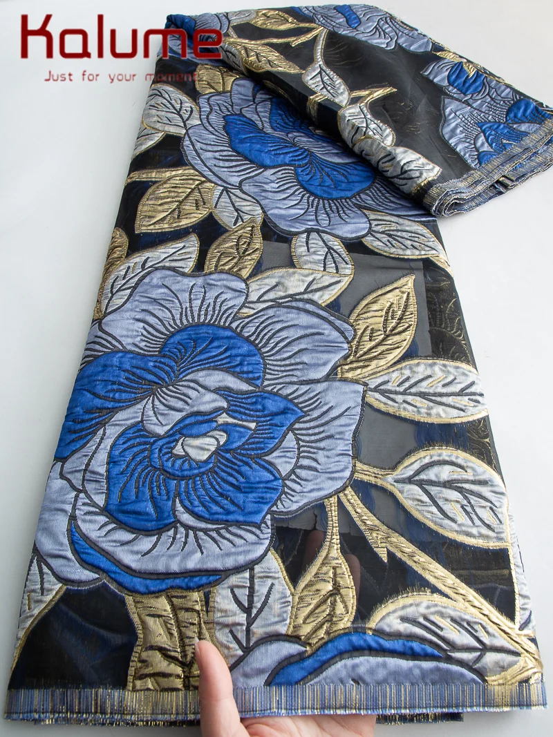 قماش الديباج للنساء ، الأورجانزا الجاكار ، قماش دمشقي أفريقي ، فساتين سهرة ، جودة عالية ، F3753 ، 5 ياردات ، #3