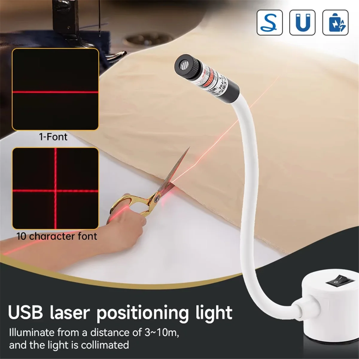 

A22I USB Laser Positioning Light Cutting Base DC5V for Garment Factory Cutting Bed Sewing Positioning Light Plate Line