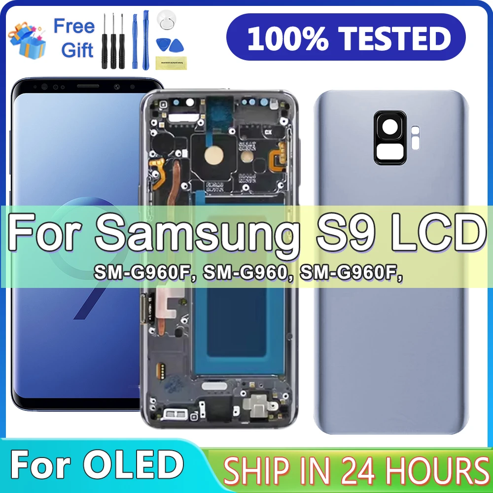 

Tested OLED For Samsung Galaxy S9 G960 G960F LCD Display Touch Screen Digitizer +Frame for Samsung Galaxy S9 Screen Replacement