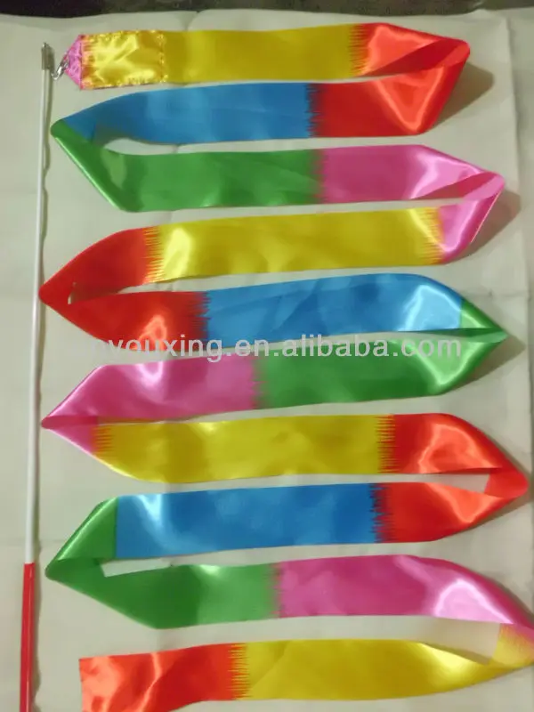 무지개 다채로운 체조 리본/댄스용 리본