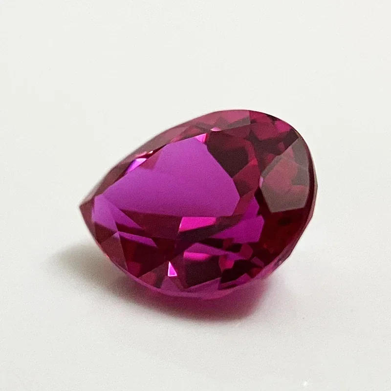 Lab Grown Ruby Rubellite Color Pear Shape VVS1 Gemstone Charms for Diy Jewelry Making Materials Selectable AGL Certificate