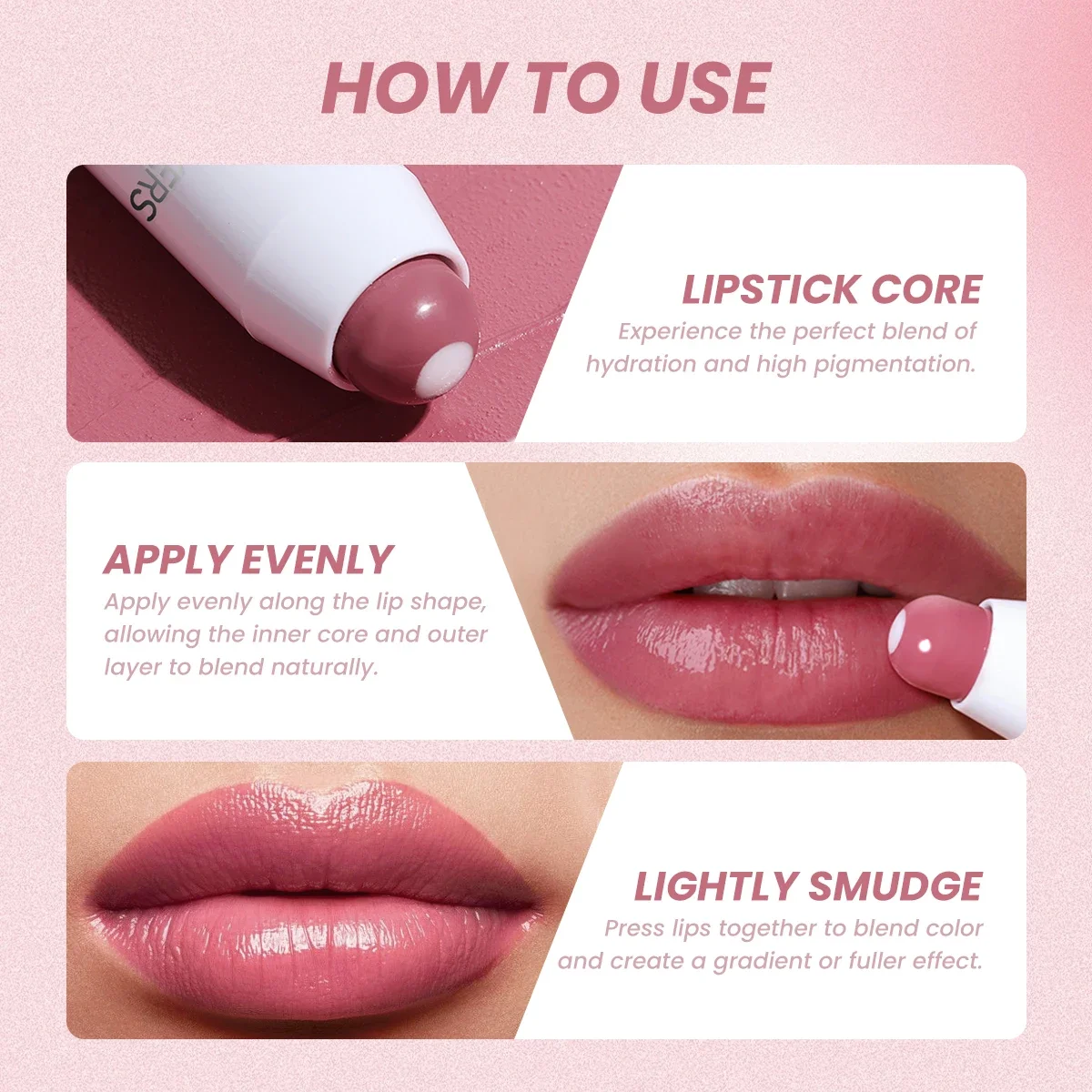 Lápiz labial tipo sándwich, 2 en 1, hidratante y duradero, antiadherente, tinte de labios, lápiz labial mate