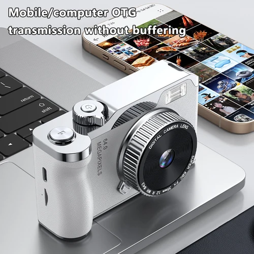 Imagen 1 del producto Cámara CCD Digital 4K, pantalla de 2,4 pulgadas, videocámara de 6,4 millones de píxeles, Zoom 16x para estudiantes, fotografía principiante, batería de larga duración