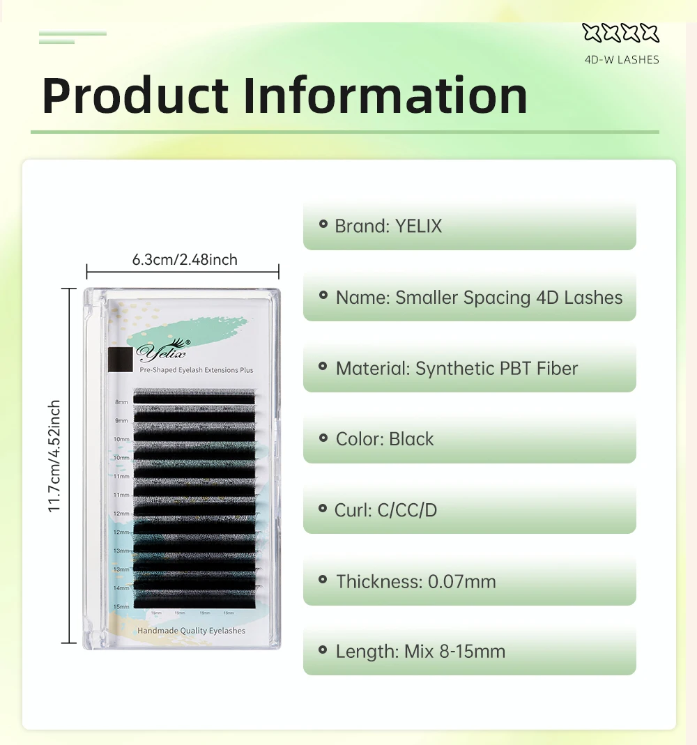 Yelix 4D-W Wimpernverlängerungs-Trays mit kleinerem Abstand, vorgefertigte Wimpernfächer, Ultra-Volumen und professionelle Großhandelslieferungen für Salons. – Detail 8