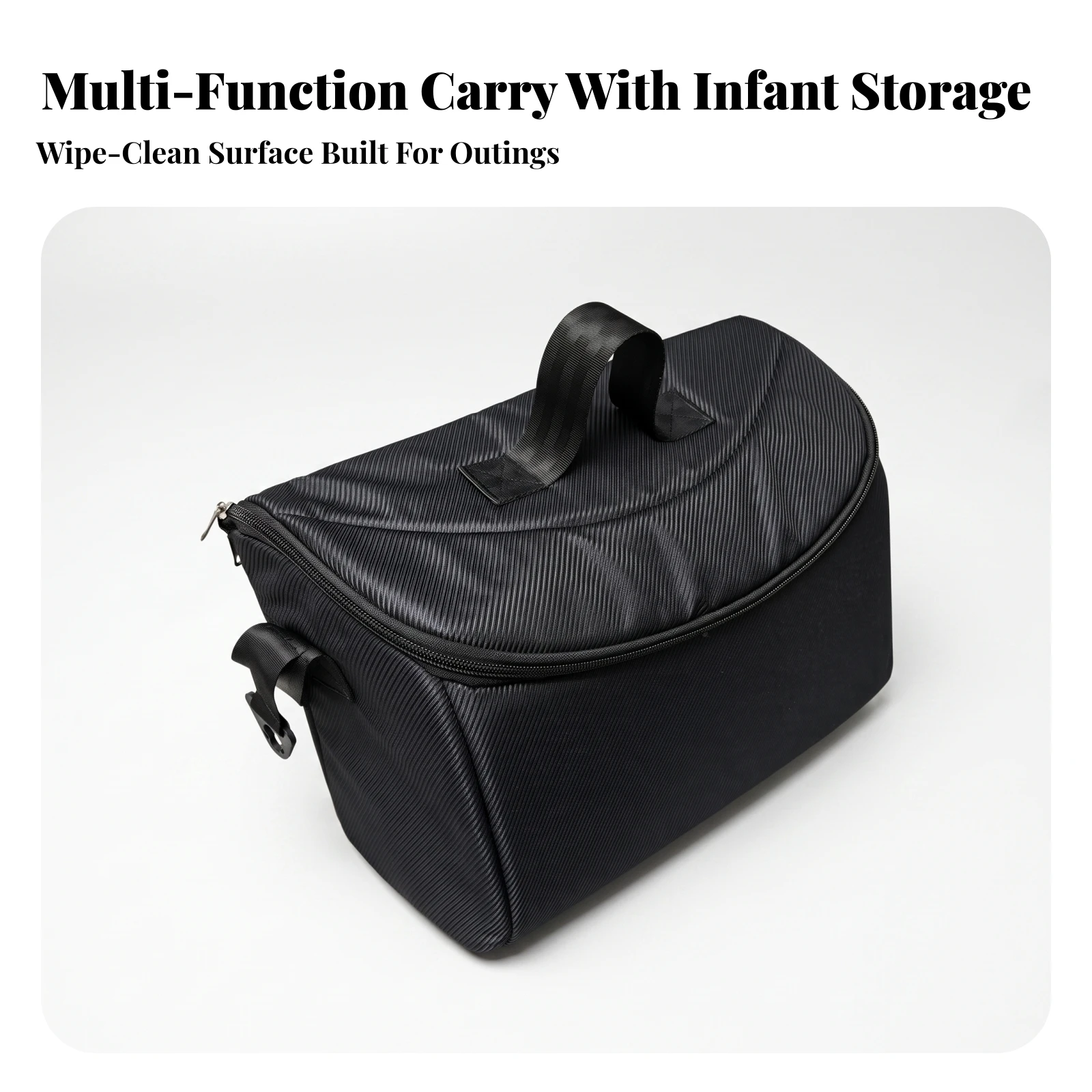 Stroller Organizer Bag Structured Stroller Organizer with Changing Mat Baby Diaper Bag with Shoulder Strap Water-Resistant Roomy