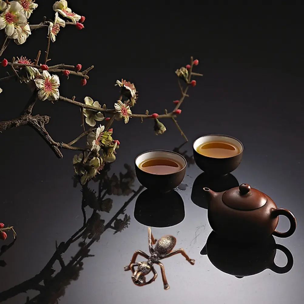 Copper Ant Teapot Lid Rest Tea Pet Decor Easy to Carry Smooth Exquisite Finish Home Office Desk Tea Ceremony Accessory