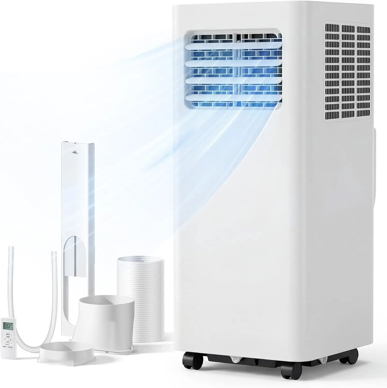 8000 BTU Portable Air Conditioner, 3-in-1 Cools 350 Sq.Ft, Quiet AC with Fan & Dehumidifier, LED Display, Remote, 24H Timer