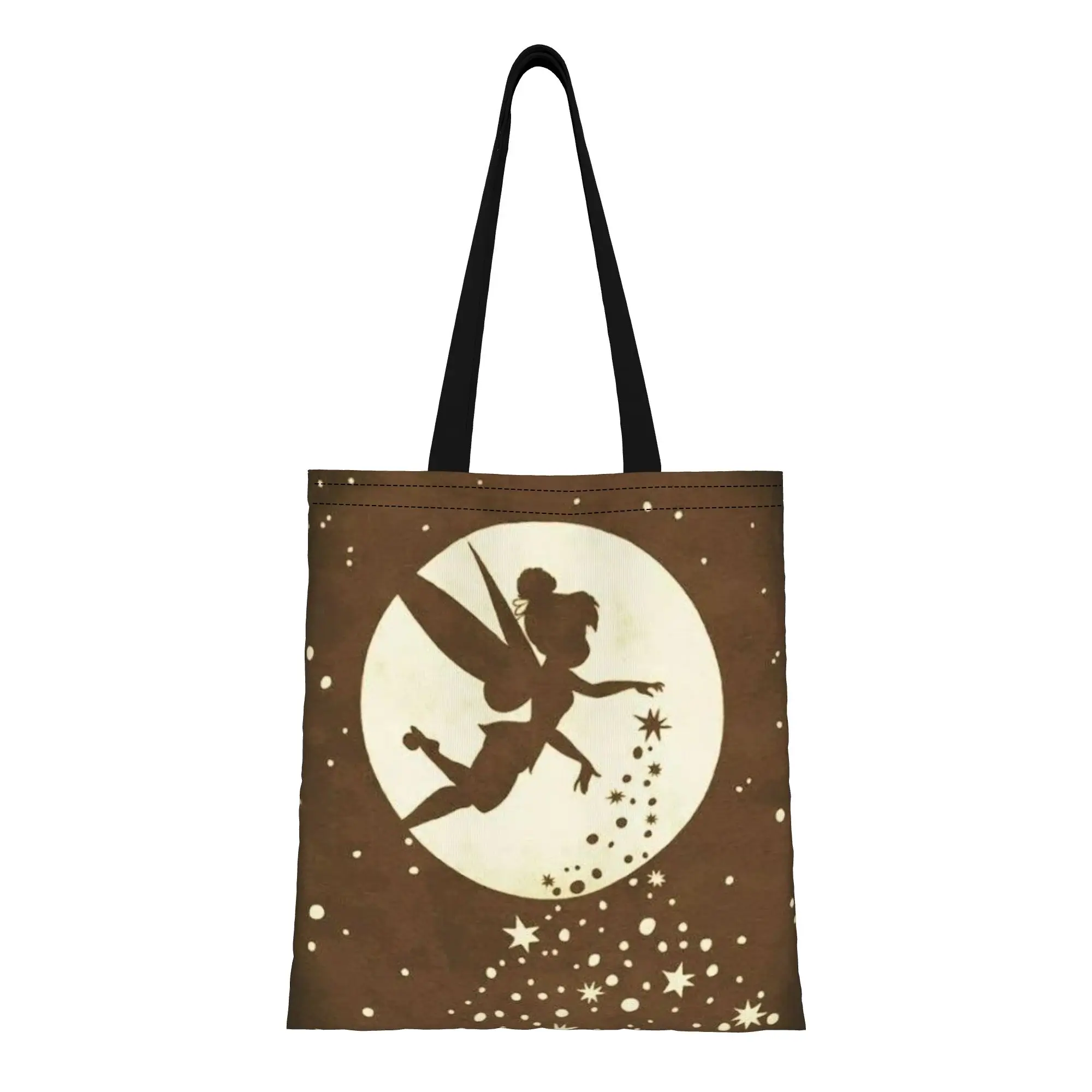 

Back to school season Cute Tinker Bell Canvas Tote Bag Perfect for Grocery Women's Top-Handle Bags