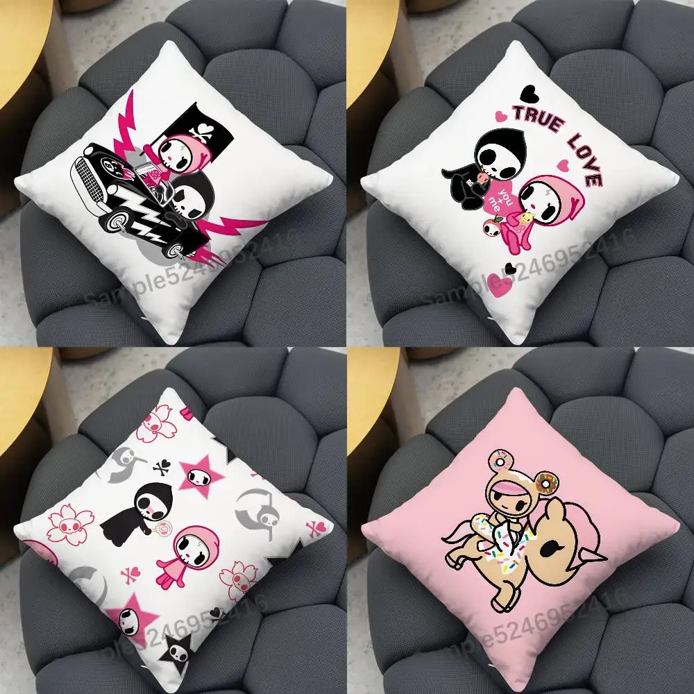 T-Tokidoki Fashion Adios Ciao Ciao Square Cushion Pillow Case Sofa  Bedroom/Living Room Backrest Multiple Sizes Washable Covers