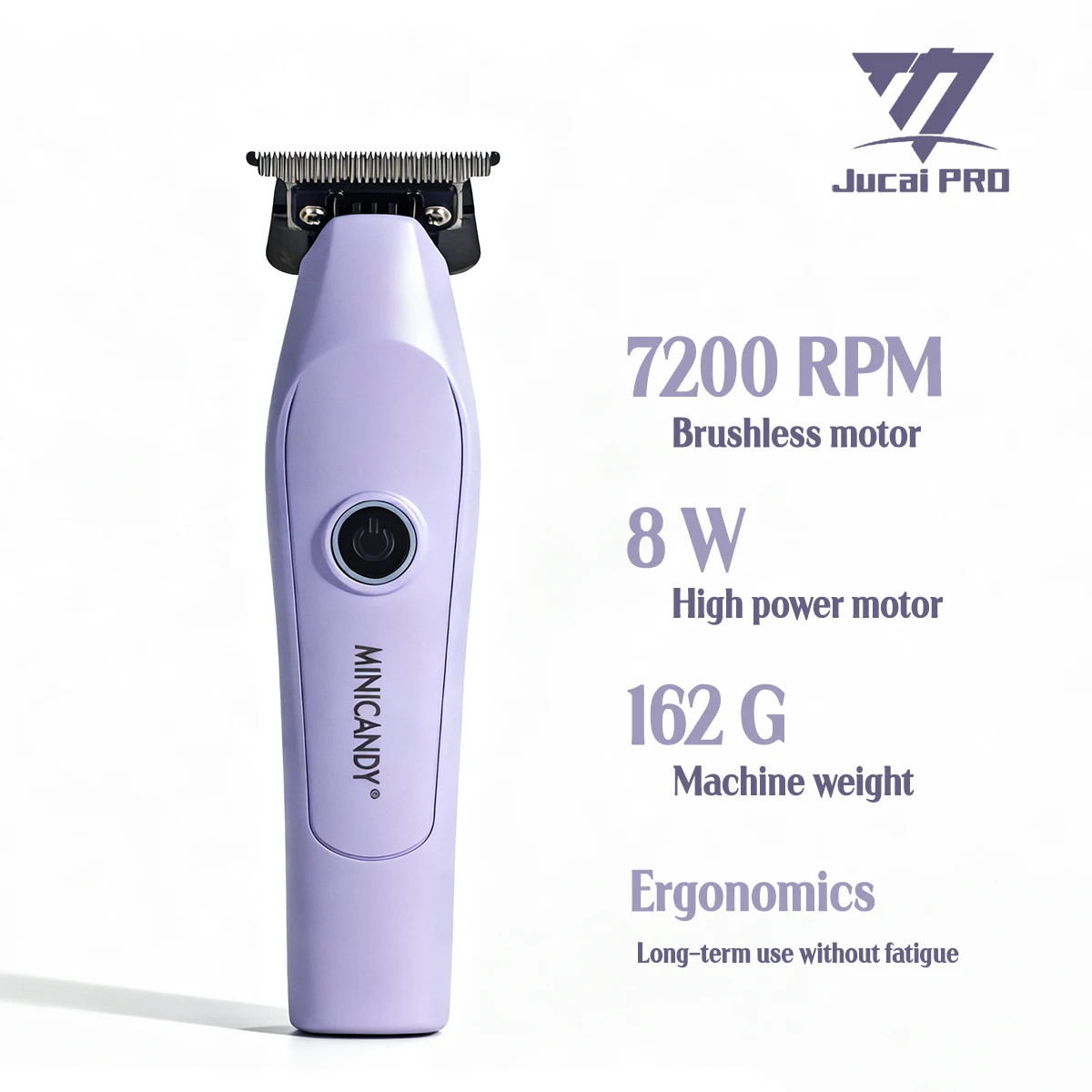 

MINICANDY Professional Men's Hair Clipper Purple JC08 NOISELESS Blade 7200RPM Brushless Motor Powerful Haircutting Charging Dock